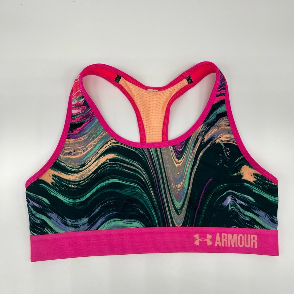Under Armour Pink Sports Bra with Racerback Design